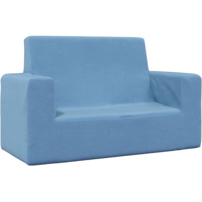 Sofá para niños de felpa azul - Vidaxl Sofá para niños de felpa azul - Vidaxl