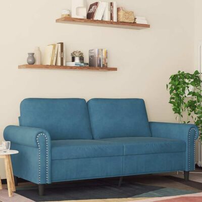 Sofá de Terciopelo Azul VidaXL 2 Plazas - Sofá Sofá de Terciopelo Azul VidaXL 2 Plazas - Sofá