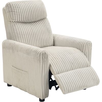 OEM Sillón Relax Reclinable Manual Tapizado En Pana Instalación Rápida Reposapiés Acolchado Grueso Crema OEM Sillón Relax Reclinable Manual Tapizado En Pana Instalación Rápida Reposapiés Acolchado Grueso Crema