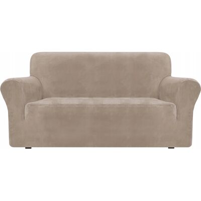 OEM Funda Para Sofá De 2 Plazas, Terciopelo Elástico, Tess, Beige Claro. OEM Funda Para Sofá De 2 Plazas, Terciopelo Elástico, Tess, Beige Claro.