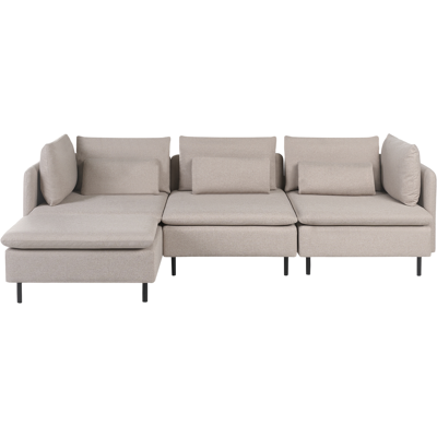 BELIANI Sofá 3 Plazas De Tela Asiento Moderno Derecho Sala De Estar Beige Lemvig BELIANI Sofá 3 Plazas De Tela Asiento Moderno Derecho Sala De Estar Beige Lemvig