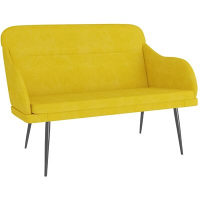 Banco de Terciopelo Amarillo vidaXL - Muebles para Sala Banco de Terciopelo Amarillo vidaXL - Muebles para Sala