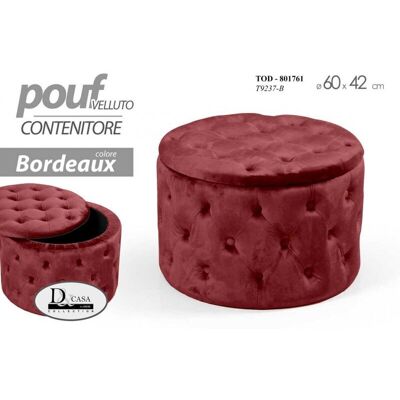 ARGONAUTA Pouf de Almacenaje Burdeos - Puff con Almacenaje ARGONAUTA Pouf de Almacenaje Burdeos - Puff con Almacenaje