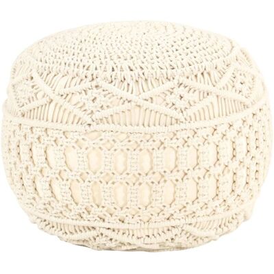 Puf De Macramé Hecho A Mano Algodón 45x30 Cm Vidaxl Puf De Macramé Hecho A Mano Algodón 45x30 Cm Vidaxl