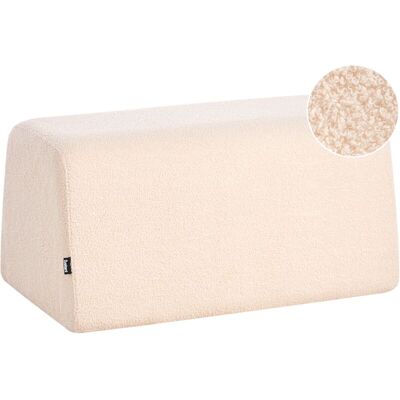 Beliani - Puf Otomana Reposapiés Tapizado En Bouclé Beige Sinclair Beliani - Puf Otomana Reposapiés Tapizado En Bouclé Beige Sinclair