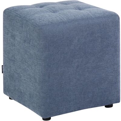 BELIANI Reposapiés Puf Sala De Estar Moderno Cubo Otomana Tela Azul Kansas BELIANI Reposapiés Puf Sala De Estar Moderno Cubo Otomana Tela Azul Kansas