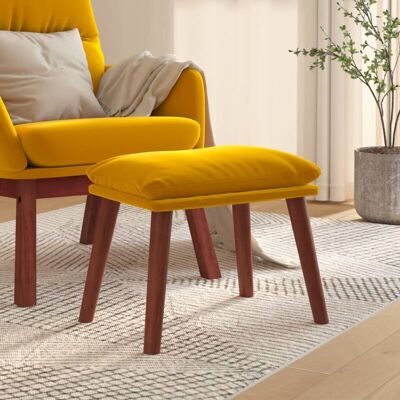 VIDAXL Furniture Limited - Reposapiés De Terciopelo Amarillo Mostaza VIDAXL Furniture Limited - Reposapiés De Terciopelo Amarillo Mostaza