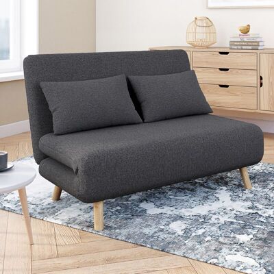 IDMARKET Romeo sofá cama - Gris antracita - 120x190cm IDMARKET Romeo sofá cama - Gris antracita - 120x190cm
