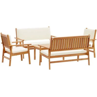 vidaXL Conjunto de Sofá de Madera de Acacia para Exterior vidaXL Conjunto de Sofá de Madera de Acacia para Exterior