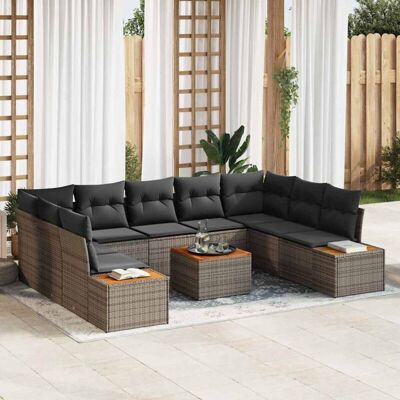 CONJUNTO DE SOFÁ DE JARDÍN - Modular con Almacenamiento, Gris CONJUNTO DE SOFÁ DE JARDÍN - Modular con Almacenamiento, Gris