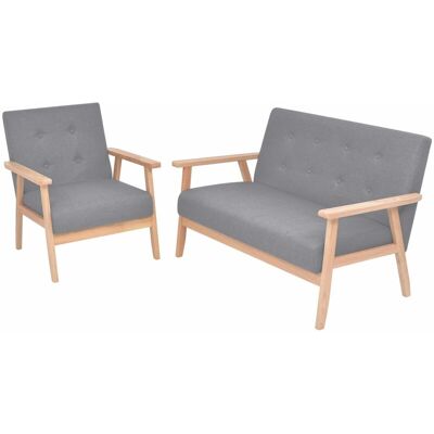 Conjunto De Sofás 2 Piezas Tela Gris Claro Vidaxl Conjunto De Sofás 2 Piezas Tela Gris Claro Vidaxl