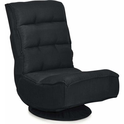 Costway - Silla De Suelo Con Respaldo Ajustable En 5 Posiciones Silla De Relax Meditación Con Base Giratorio 360 ° Para Hogar Tv Negro Costway - Silla De Suelo Con Respaldo Ajustable En 5 Posiciones Silla De Relax Meditación Con Base Giratorio 360 ° Para Hogar Tv Negro