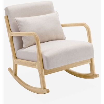 SWEEEK Mecedora Estilo Escandinavo De Madera Y Tela SWEEEK Mecedora Estilo Escandinavo De Madera Y Tela