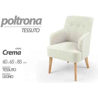 Webmarketpoint Sillón - Estilo retro en tela con patas de madera Webmarketpoint Sillón - Estilo retro en tela con patas de madera