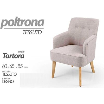 WEBMARKETPOINT Sillón De Tela Para Dormitorio Sala De Estar Pies De Madera Cm 60 X 65 X 85 H Gris Tórtola WEBMARKETPOINT Sillón De Tela Para Dormitorio Sala De Estar Pies De Madera Cm 60 X 65 X 85 H Gris Tórtola