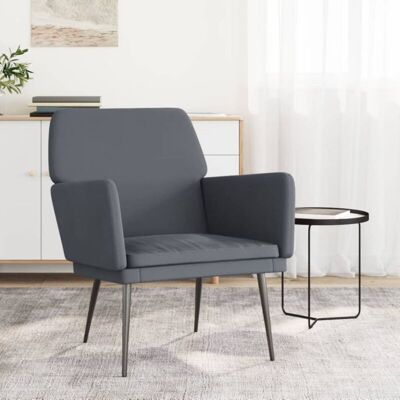 Sillón de terciopelo gris oscuro - Muebles relajantes Sillón de terciopelo gris oscuro - Muebles relajantes