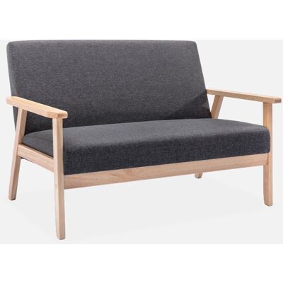 SWEEEK Sofá O Banco Con Tela Y Patas De Madera, 2 Plazas SWEEEK Sofá O Banco Con Tela Y Patas De Madera, 2 Plazas