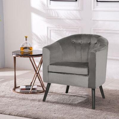Skecten - Sillón, Pies De Madera, Gris Oscuro Skecten - Sillón, Pies De Madera, Gris Oscuro