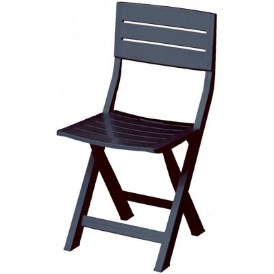 Capaldo - Sillón Plegable Resina Antichoque Antracita 40x44x80h Cm Capaldo - Sillón Plegable Resina Antichoque Antracita 40x44x80h Cm