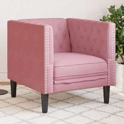 Sillón Chesterfield De Terciopelo Rosa Vidaxl Sillón Chesterfield De Terciopelo Rosa Vidaxl