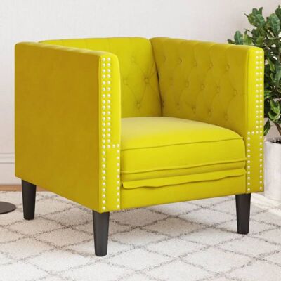 Sillón Chesterfield De Terciopelo Amarillo Vidaxl Sillón Chesterfield De Terciopelo Amarillo Vidaxl