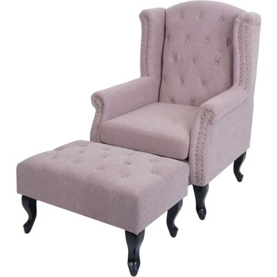 HHG - Chesterfield Wing Chair - Hydrophobic Fabric - Armchair HHG - Chesterfield Wing Chair - Hydrophobic Fabric - Armchair