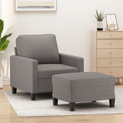 sillón con taburete vidaXL - Tela duradera, Diseño moderno sillón con taburete vidaXL - Tela duradera, Diseño moderno