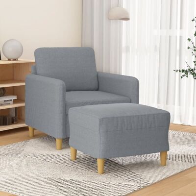 Sillón Con Taburete Tela Gris Claro 60 Cm Vidaxl Sillón Con Taburete Tela Gris Claro 60 Cm Vidaxl