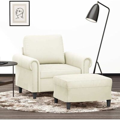 Sillón con taburete VIDAXL - Terciopelo duradero 60cm Sillón con taburete VIDAXL - Terciopelo duradero 60cm