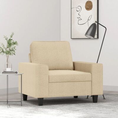 Sillón De Tela Color Crema 60 Cm Vidaxl Sillón De Tela Color Crema 60 Cm Vidaxl