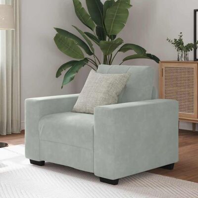 Sillón Sofá Gris Claro 60 Cm Terciopelo Vidaxl Sillón Sofá Gris Claro 60 Cm Terciopelo Vidaxl