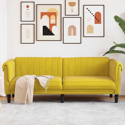 Sofá De 3 Plazas Terciopelo Amarillo Vidaxl Sofá De 3 Plazas Terciopelo Amarillo Vidaxl