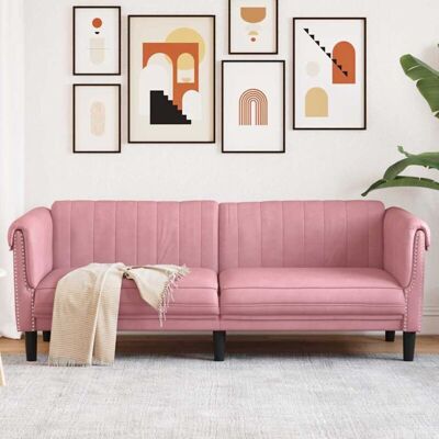 Vidaxl - Sofá De 3 Plazas Terciopelo Rosa Vidaxl - Sofá De 3 Plazas Terciopelo Rosa