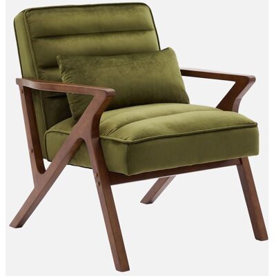 SWEEEK Sillón escandinavo - Savane - Terciopelo, Madera, 70.5x75x81 cm SWEEEK Sillón escandinavo - Savane - Terciopelo, Madera, 70.5x75x81 cm