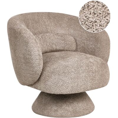 Beliani - Sillón Giratorio De Bouclé Sin Reposabrazos Estilo Retro Sala De Estar Beige Lieksa Beliani - Sillón Giratorio De Bouclé Sin Reposabrazos Estilo Retro Sala De Estar Beige Lieksa