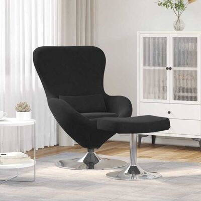 Sillón Huevo de Terciopelo con Reposapiés Vidaxl - Sillón Sillón Huevo de Terciopelo con Reposapiés Vidaxl - Sillón