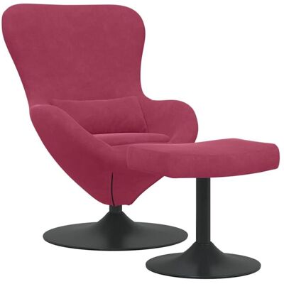 Sillón Huevo con Puff de Terciopelo - Sillón Sillón Huevo con Puff de Terciopelo - Sillón