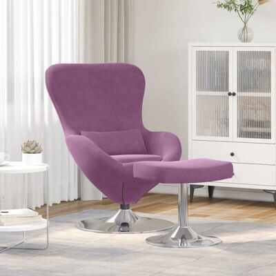 Sillón Púrpura de Terciopelo con Reposapiés - Sillón Sillón Púrpura de Terciopelo con Reposapiés - Sillón