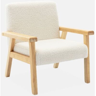 Sweeek - Sillón Infantil Estilo Escandinavo De Madera De Hevea, Isak Kids, Blanco, 47x43.5x50 Cm Sweeek - Sillón Infantil Estilo Escandinavo De Madera De Hevea, Isak Kids, Blanco, 47x43.5x50 Cm