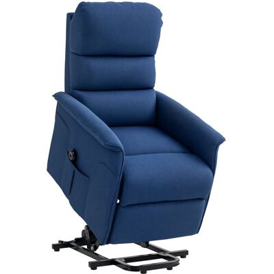 HOMCOM Sillón Relax Reclinable Eléctrico Sillón Levanta Personas Con Mando A Distancia Y Bolsillo Lateral Sillón Elevador Para Salón Dormitorio Azul Oscuro HOMCOM Sillón Relax Reclinable Eléctrico Sillón Levanta Personas Con Mando A Distancia Y Bolsillo Lateral Sillón Elevador Para Salón Dormitorio Azul Oscuro