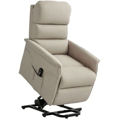 Homcom - Sillón Relax Reclinable Eléctrico Sillón Levanta Personas Con Mando A Distancia Y Bolsillo Lateral Sillón Elevador Para Salón Dormitorio Beige Homcom - Sillón Relax Reclinable Eléctrico Sillón Levanta Personas Con Mando A Distancia Y Bolsillo Lateral Sillón Elevador Para Salón Dormitorio Beige