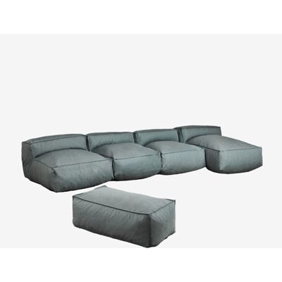 Sklum - Sofá Modular Chaise Longue De 4 Piezas Y Puff Para Jardín Dojans Sklum - Sofá Modular Chaise Longue De 4 Piezas Y Puff Para Jardín Dojans