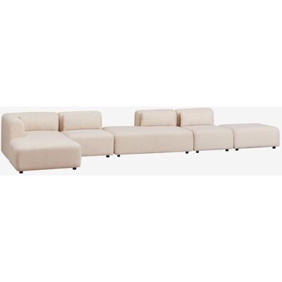 Sklum - Sofá Modular Chaise Longue Esquinero Izquierdo De 4 Piezas Con Diván Y Puff Fogler Sklum - Sofá Modular Chaise Longue Esquinero Izquierdo De 4 Piezas Con Diván Y Puff Fogler
