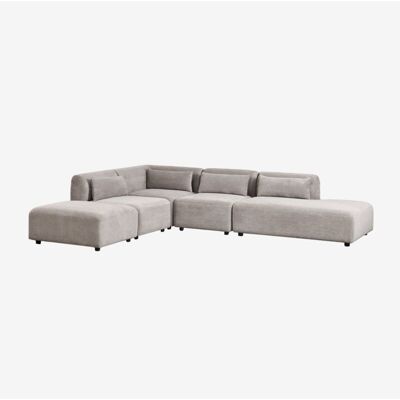 Sklum - Sofá Modular Esquinero De 4 Piezas Con Diván Derecho Y Puff Fogler Sklum - Sofá Modular Esquinero De 4 Piezas Con Diván Derecho Y Puff Fogler