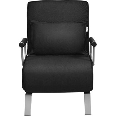 Sofá Cama Plegable Individual Silla Sillón Multifuncional Ajustable Para Oficina Balcón Negro - Costway Sofá Cama Plegable Individual Silla Sillón Multifuncional Ajustable Para Oficina Balcón Negro - Costway