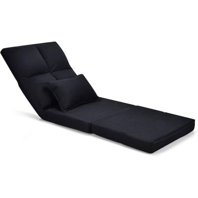 Costway - Sofá De Suelo Con Respaldo Ajustable Silla Plegable Con Función Reclinable Y Cojín Lumbarde Asiento Meditación Carga Hasta 100kg (negro) Costway - Sofá De Suelo Con Respaldo Ajustable Silla Plegable Con Función Reclinable Y Cojín Lumbarde Asiento Meditación Carga Hasta 100kg (negro)