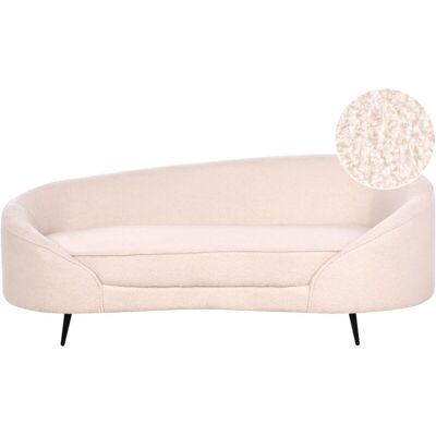 Sofá Beige Curvo Glamour Beliani - Sofá de 3 Plazas Sofá Beige Curvo Glamour Beliani - Sofá de 3 Plazas