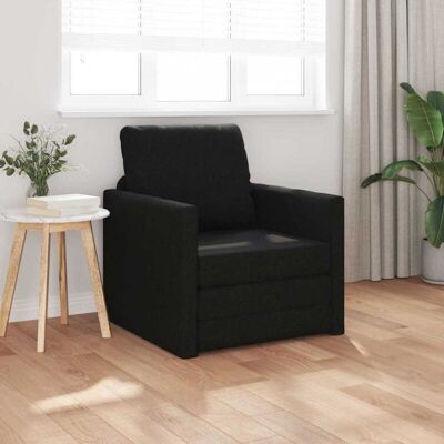 Sofá Cama Con Cojín Negro 74 X 77 X 81 Cm Tela Vidaxl Sofá Cama Con Cojín Negro 74 X 77 X 81 Cm Tela Vidaxl