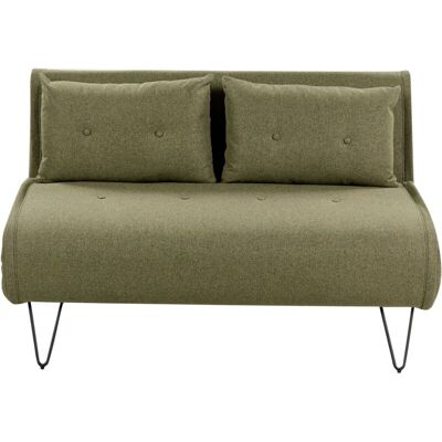 BELIANI Sofá Cama Glamuroso 2 Plazas Con Cojines De Tela Verde Oliva Vestfold BELIANI Sofá Cama Glamuroso 2 Plazas Con Cojines De Tela Verde Oliva Vestfold