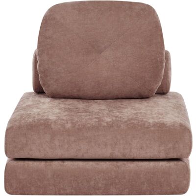 BELIANI Sofá Cama Moderno Minimalista De Tela De 1 Plaza Puf Cama Individual Con Cojín Marrón Olden BELIANI Sofá Cama Moderno Minimalista De Tela De 1 Plaza Puf Cama Individual Con Cojín Marrón Olden